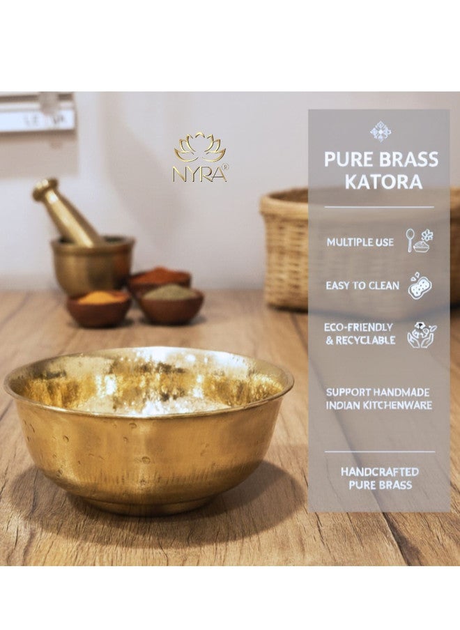 Nyra Kitchenware Bronze-Toned Textured Brass Serving Bowl - Image 3